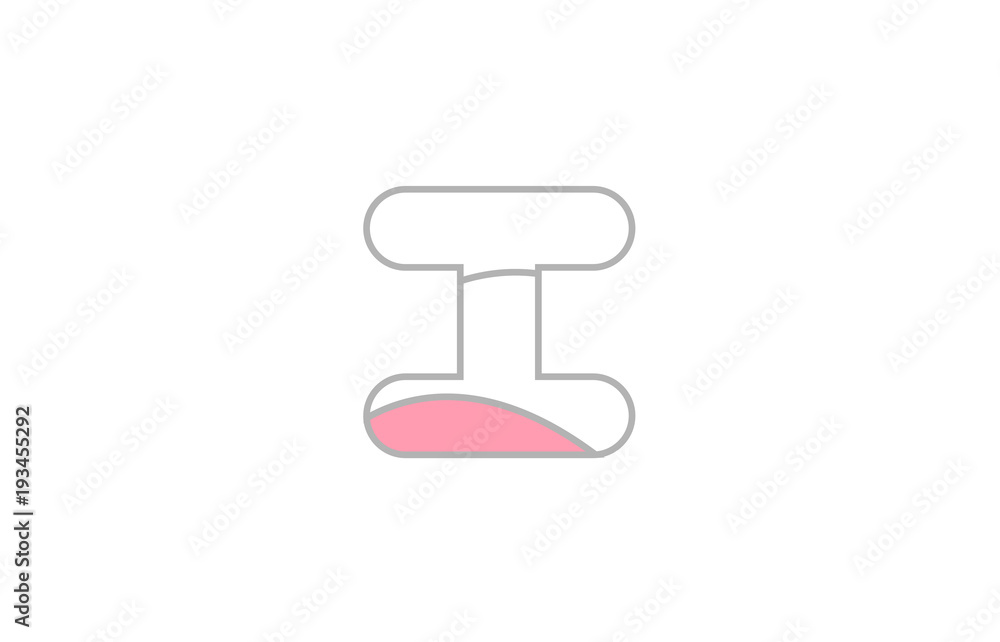 grey pink alphabet letter i company logo design grey pink alphabet letter i company logo design