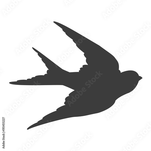 Bird Icon. Flat isolated vector illustration in black on white background