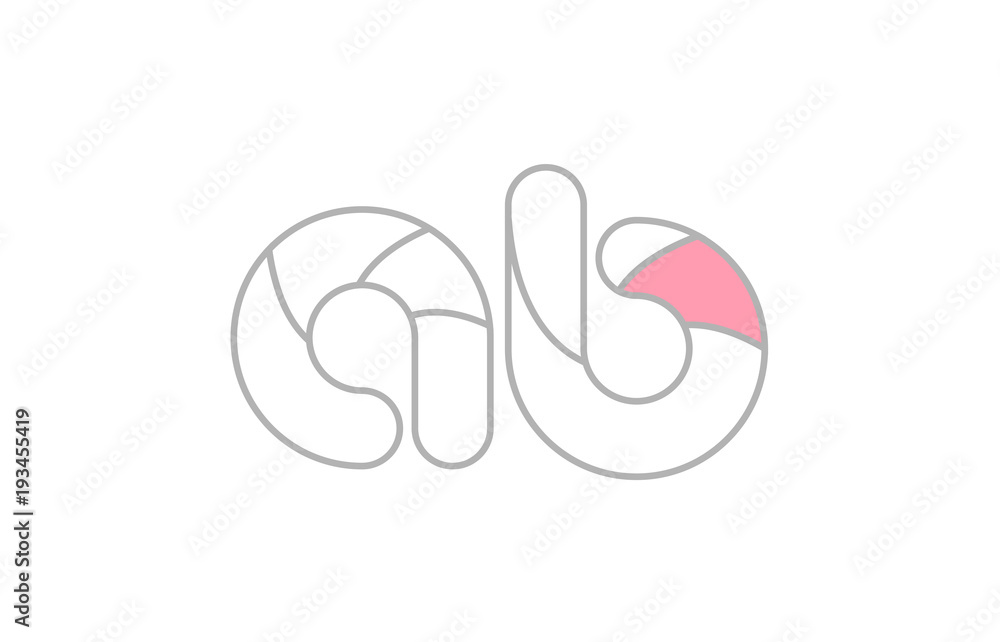 grey pink alphabet letter ab a b company logo design grey pink alphabet letter ab a b company logo design