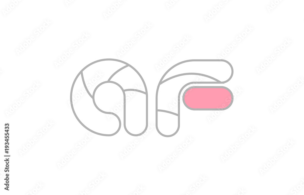 grey pink alphabet letter af a f company logo design grey pink alphabet letter af a f company logo design