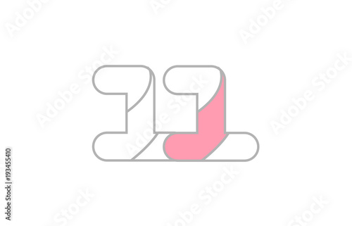 grey pink number 11 logo company icon design