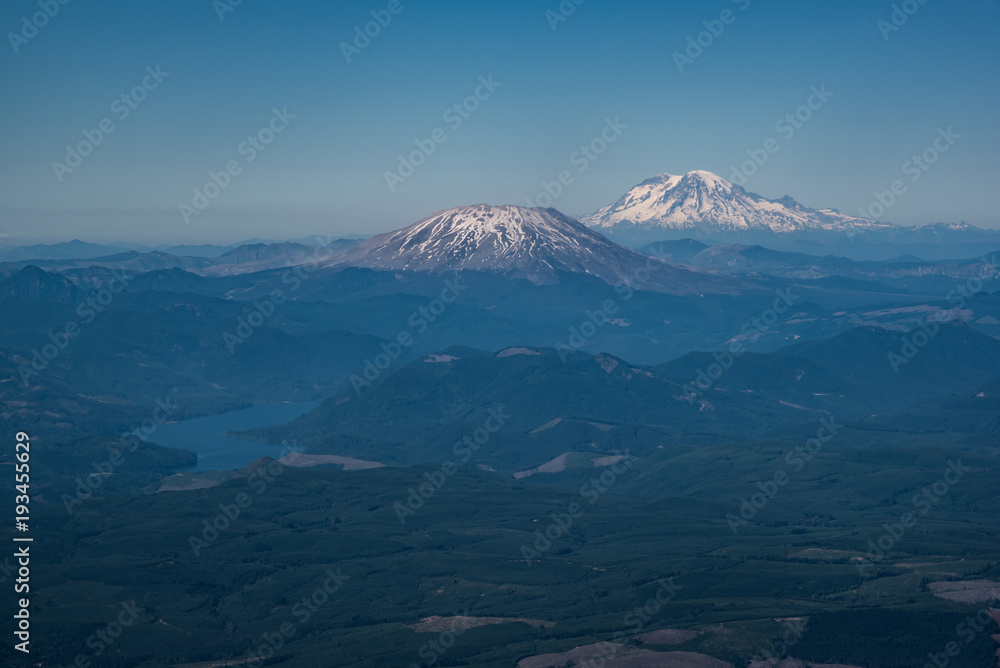Aerial view of cascade mountains