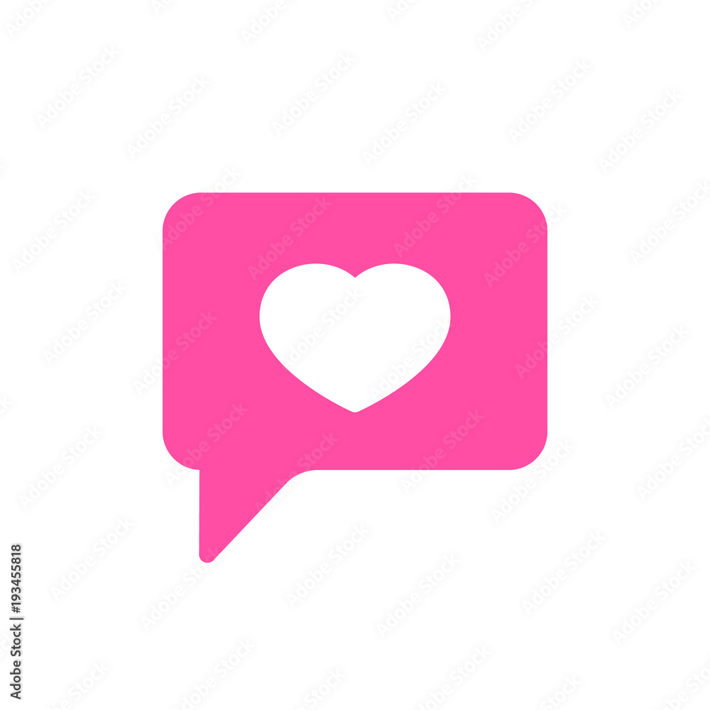 Bubble chat favorite heart like icon Bubble chat favorite heart like icon