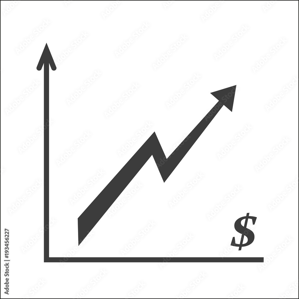 Vector Growth icon. Vector Growth isolated on white background. Flat vector illustration in black. EPS 10 Vector Growth icon. Vector Growth isolated on white background. Flat vector illustration in black. EPS 10