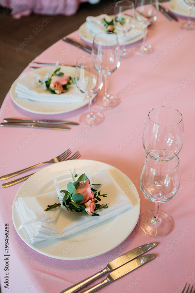 Table setting, Table setting for guests at the wedding Table setting, Table setting for guests at the wedding