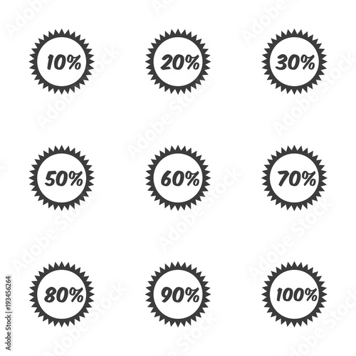 Discount icon. Discount Vector isolated on white background. Flat vector illustration in black. EPS 10