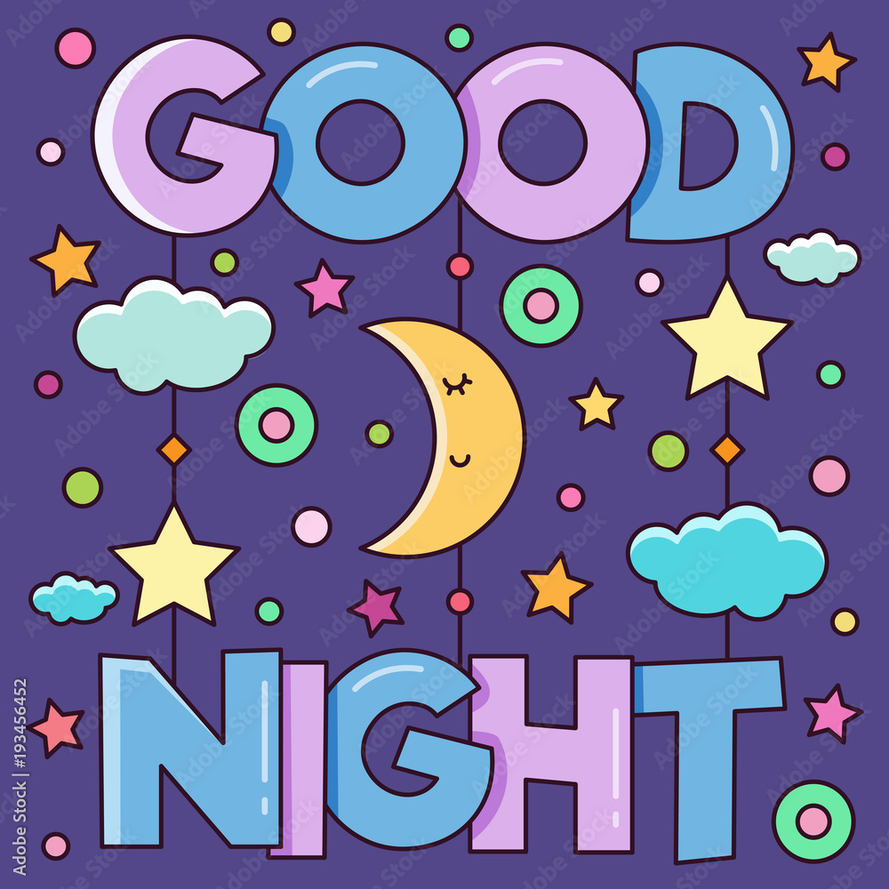 Good Night. Vector illustration. Stock Vector | Adobe Stock