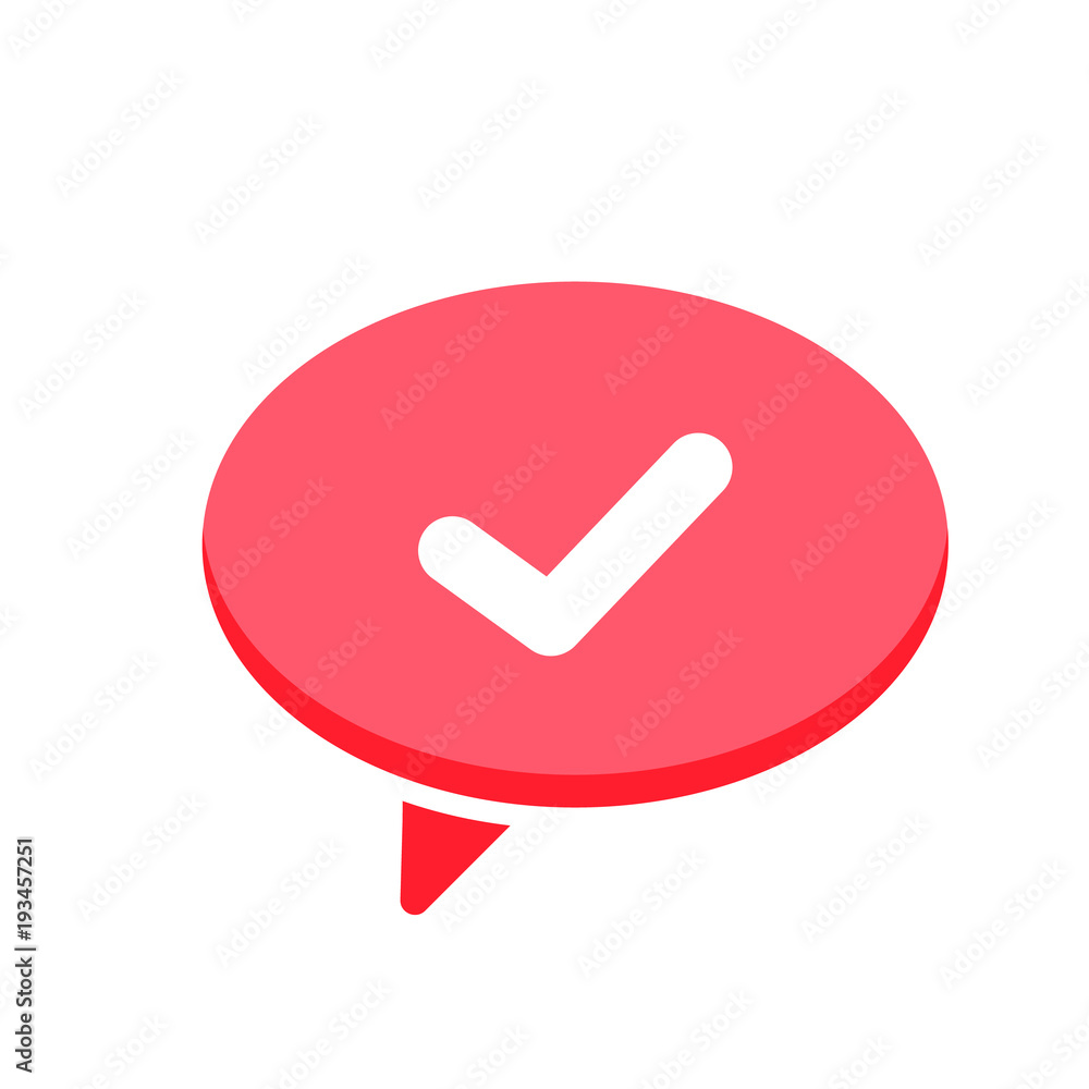 Chat check dialogue mark message speech yes icon Chat check dialogue mark message speech yes icon