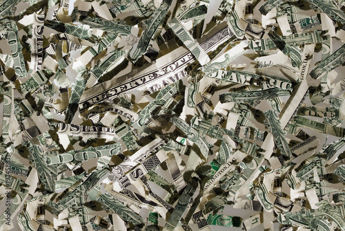 Quadro su tela US currency in shreds