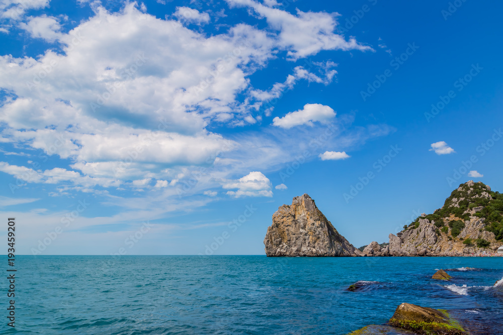 Panoramic image of the Black Sea coast in the Crimea