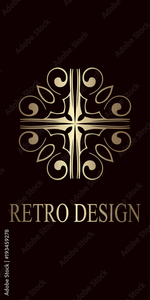 Retro ornamental logo. Template for design. Vector illustration Retro ornamental logo. Template for design. Vector illustration