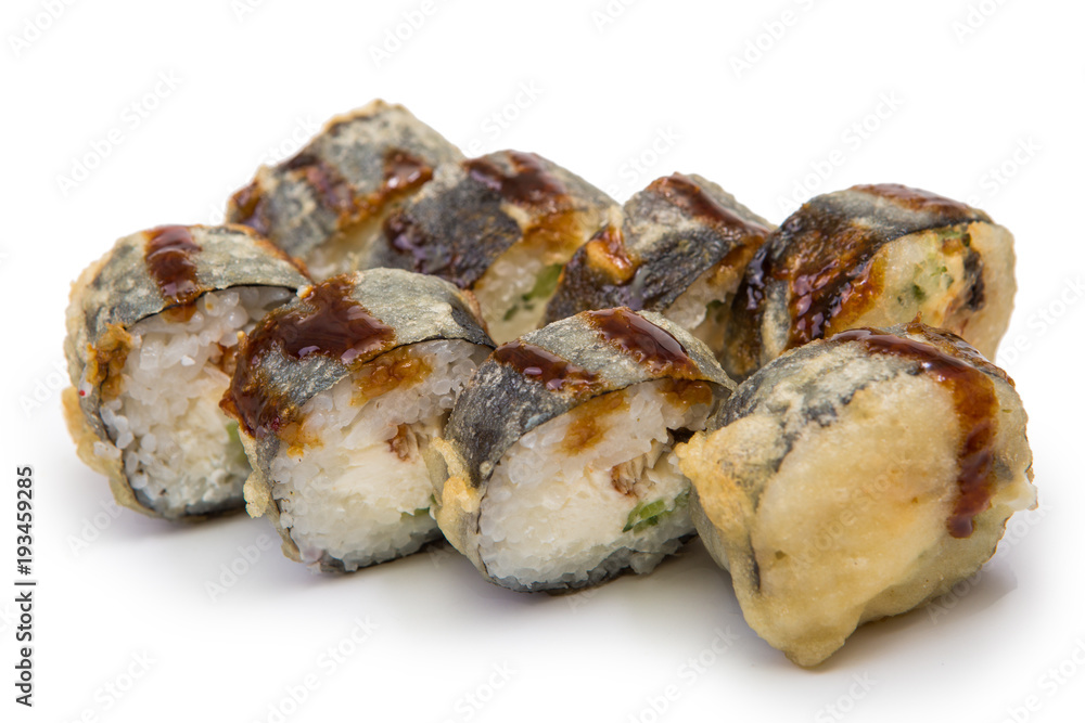 rolls on isolated white background rolls on isolated white background