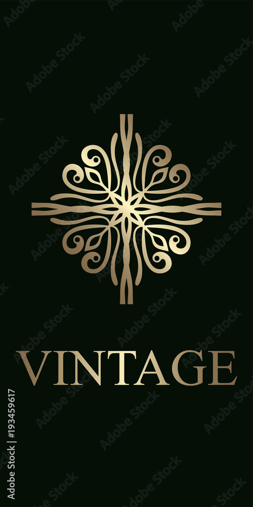Retro ornamental logo. Template for design. Vector illustration Retro ornamental logo. Template for design. Vector illustration