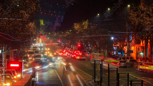Wallpaper Mural Time lapse video of cars with a long exposure at night in Yerevan on street Mashtots. The camera is approaching Torontodigital.ca