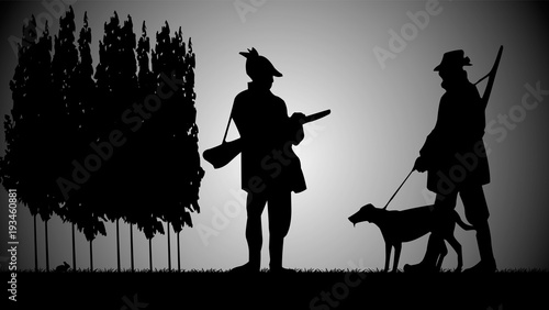 Fotografie chasseurs le soir