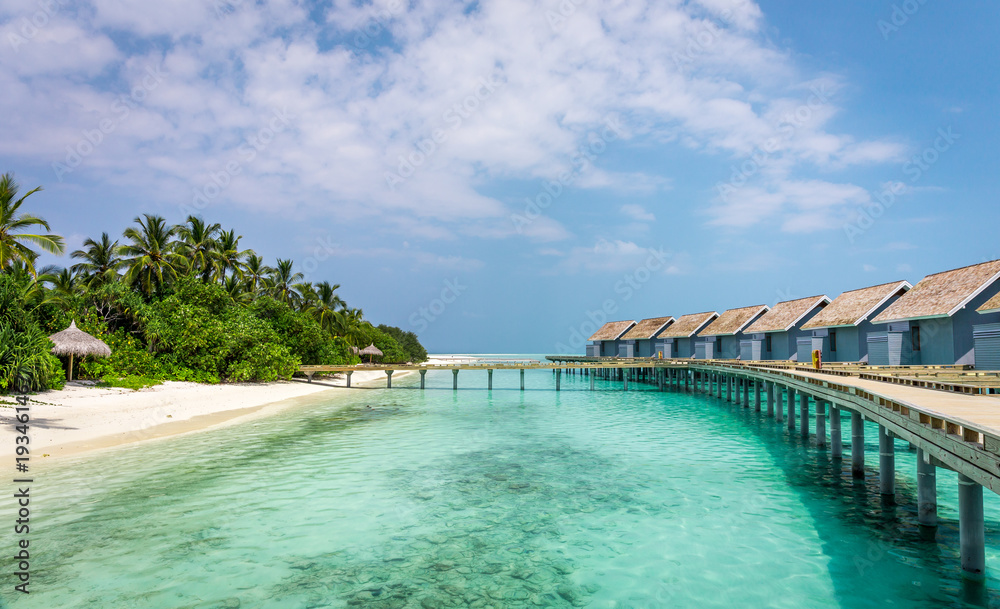 Unique beauty of blue lagoon in Maldives