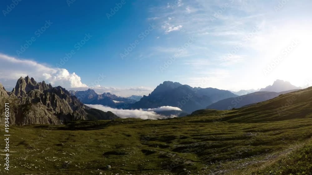 Timelapse National Nature Park Tre Cime In the Dolomites Alps. Beautiful nature of Italy. Timelapse National Nature Park Tre Cime In the Dolomites Alps. Beautiful nature of Italy.