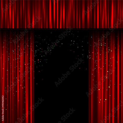 red curtains template