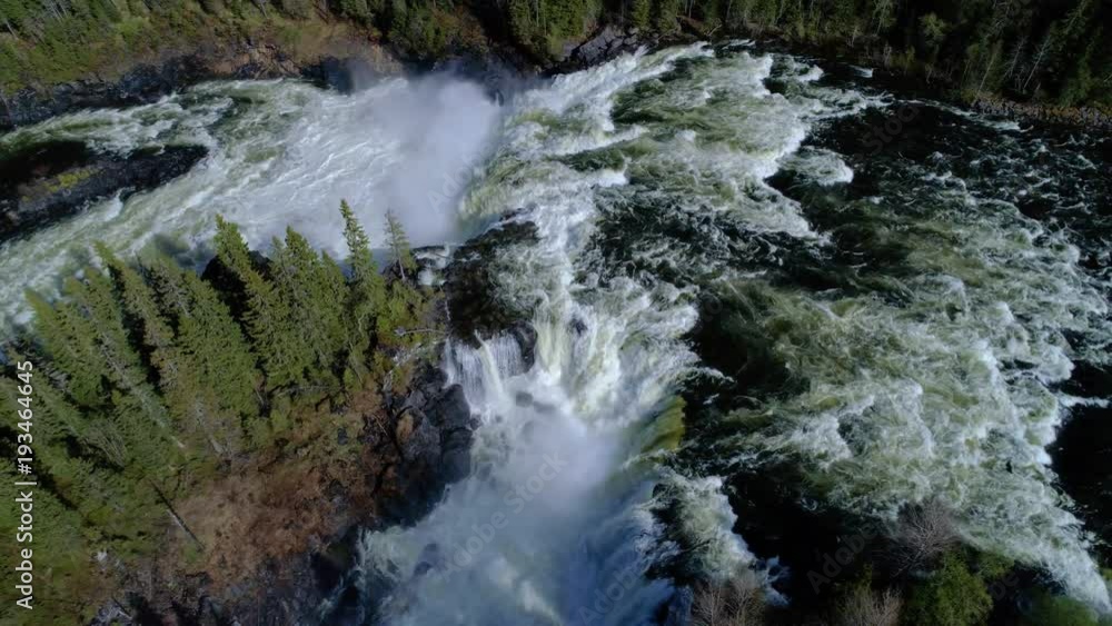 Ristafallet waterfall in the western part of Jamtland is listed as one of the most beautiful waterfalls in Sweden. Ristafallet waterfall in the western part of Jamtland is listed as one of the most beautiful waterfalls in Sweden.