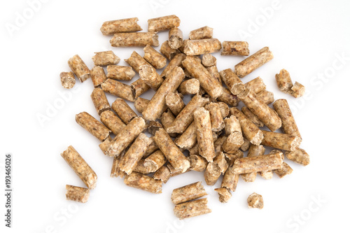 group of pellets on white background