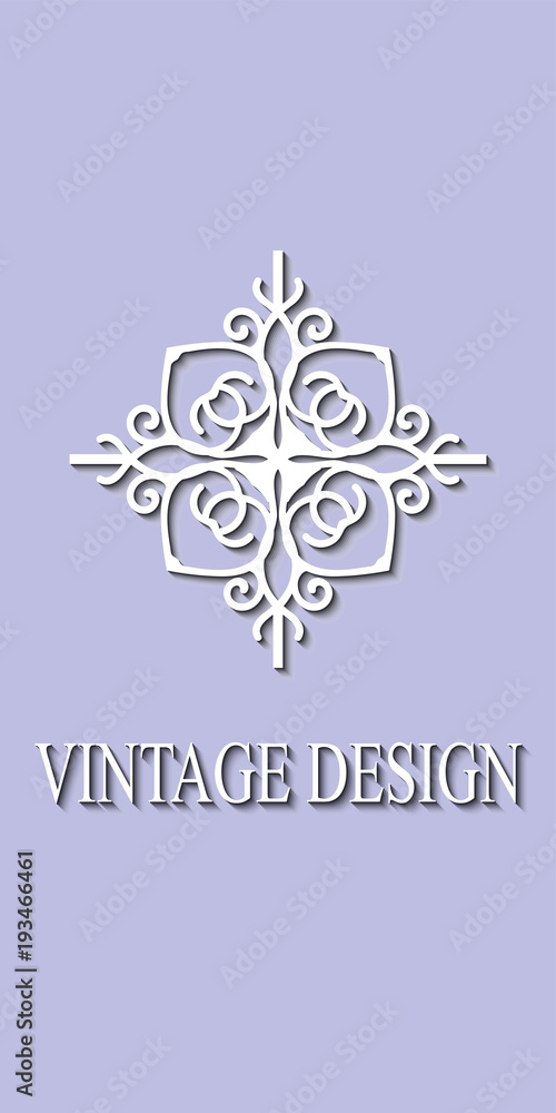 Vintage geometric ornamental logo. Template for design. Vector illustration