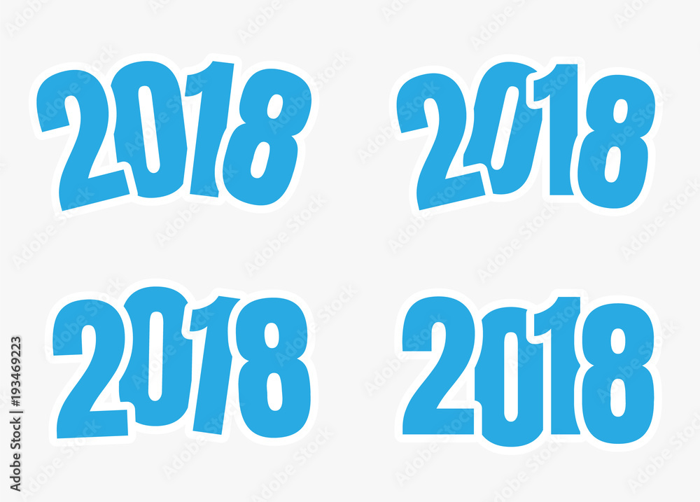 2018 logo sign of new year isolated on background