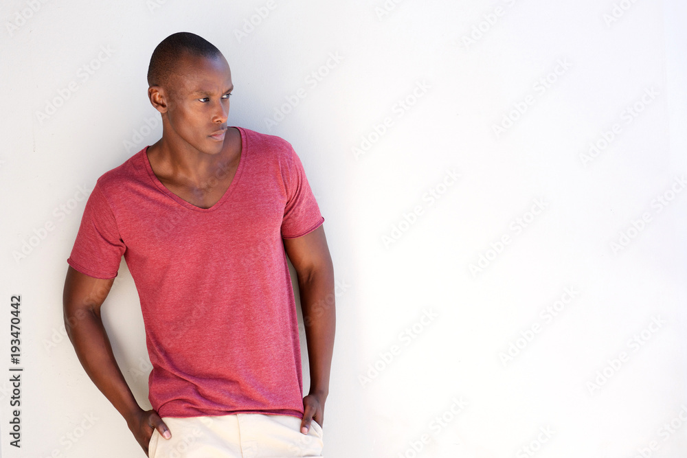 handsome african man standing against white background handsome african man standing against white background