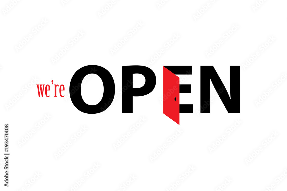 open, text design. Vector calligraphy. Typography poster. open, text design. Vector calligraphy. Typography poster.