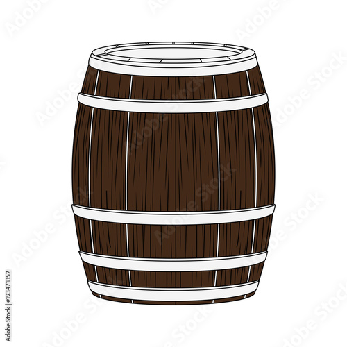 Wooden barrel isolated icon vector illustration graphic design