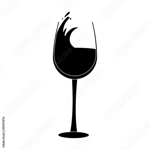 Wine glass cup icon vector illustration graphic design