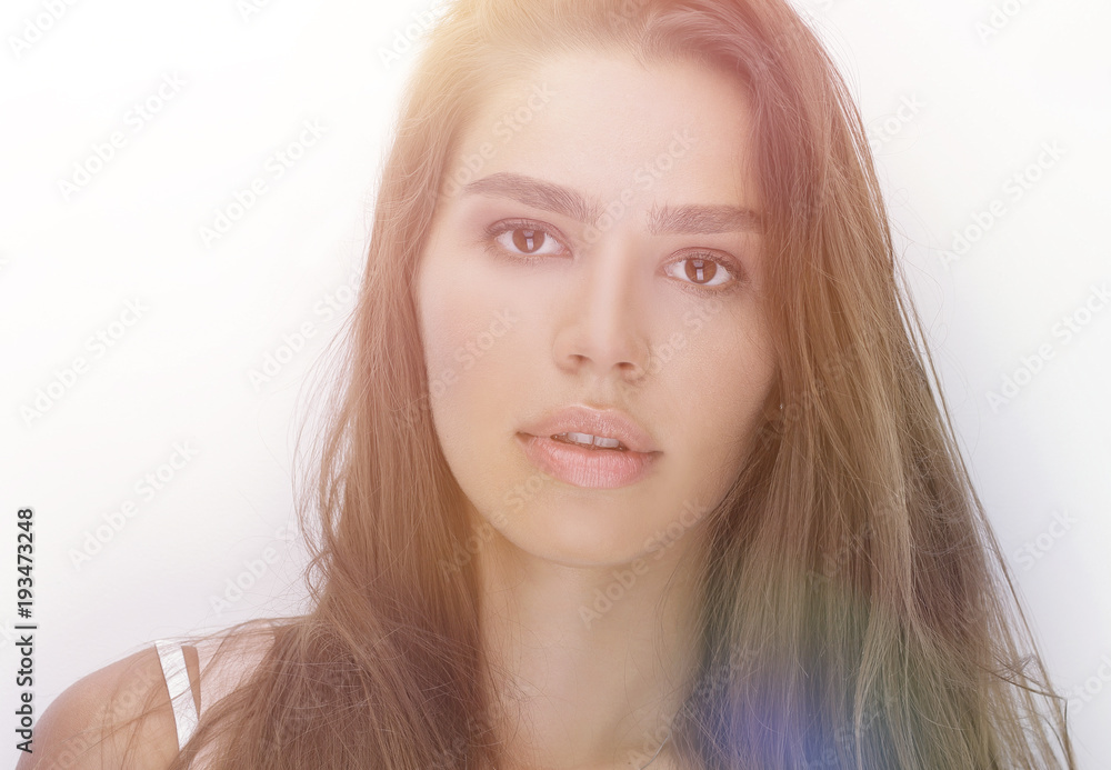face of beautiful woman with day makeup. face of beautiful woman with day makeup.