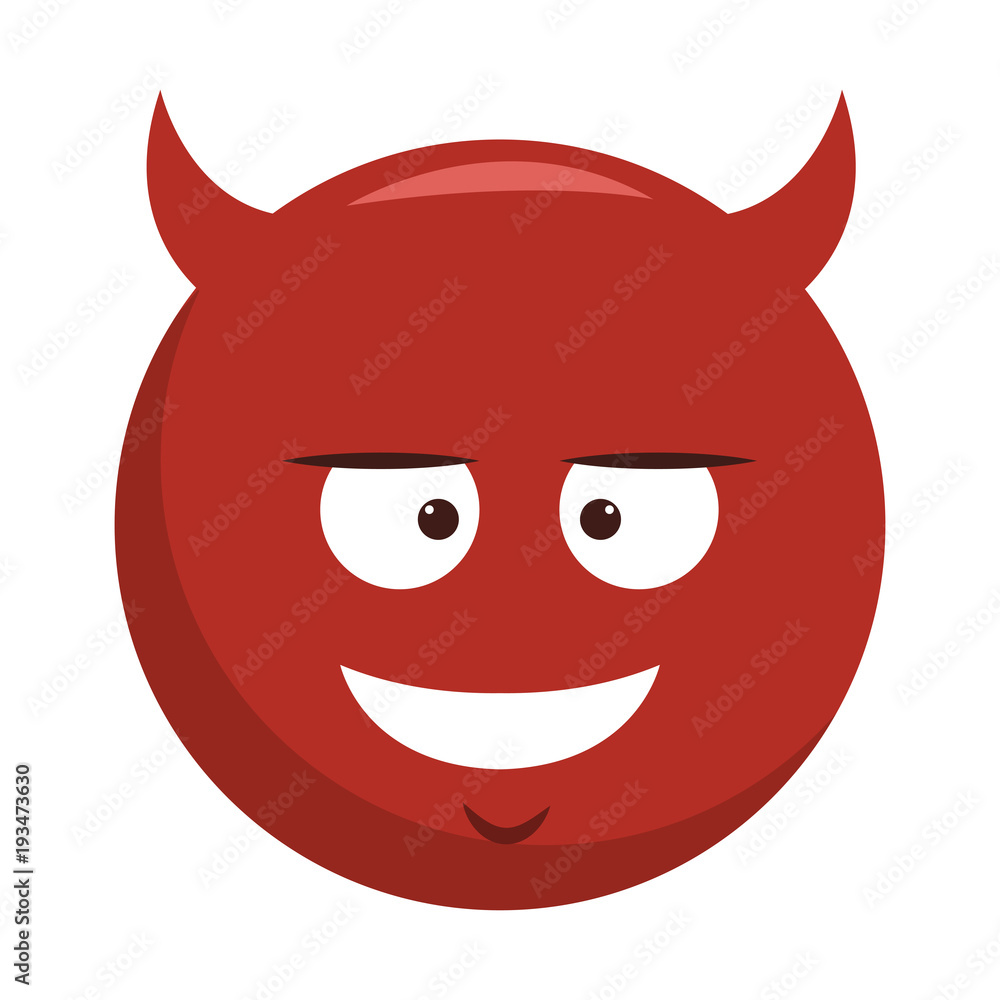 Devil emoji cartoon vector illustration graphic design