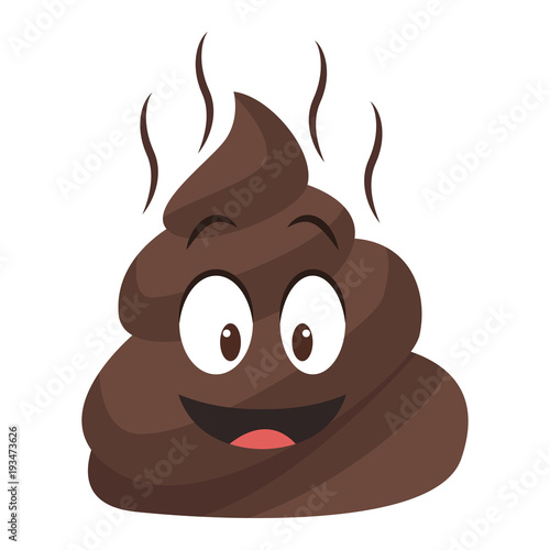 Emoji poop cartoon vector illustration graphic design
