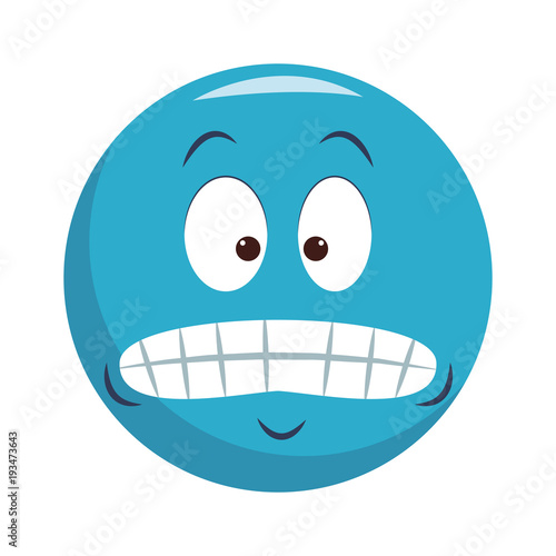 Emoji forced smile vector illustration graphic design