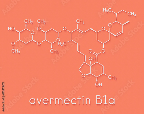 Abamectin insecticide molecule. Skeletal formula. photo