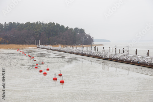 Naantali harbor and the Moomin world. winter day. Naantali. photo