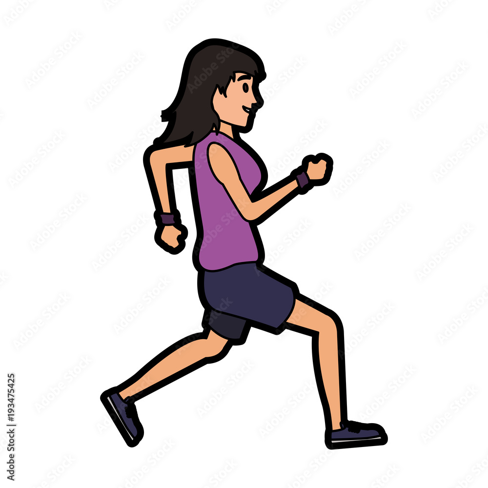 Fitness woman running vector illustration graphic design Fitness woman running vector illustration graphic design