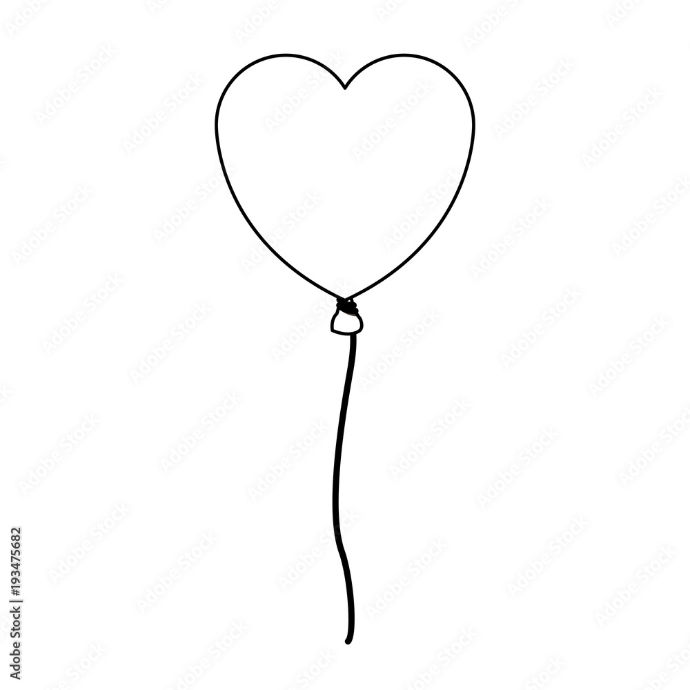 Fototapeta Balloon heart shaped vector illustration graphic design
