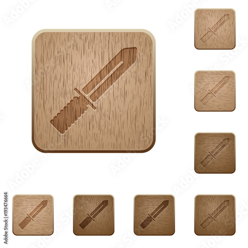 Knife wooden buttons