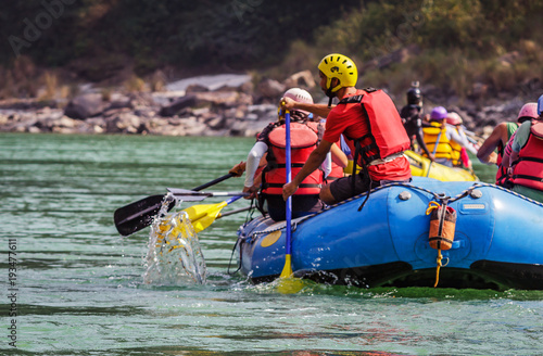 rafting on the Ganges river in Rishikesh India © Peppygraphics