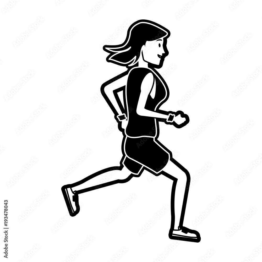 Fitness woman running vector illustration graphic design Fitness woman running vector illustration graphic design