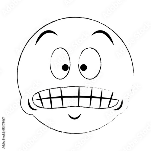 Emoji forced smile vector illustration graphic design