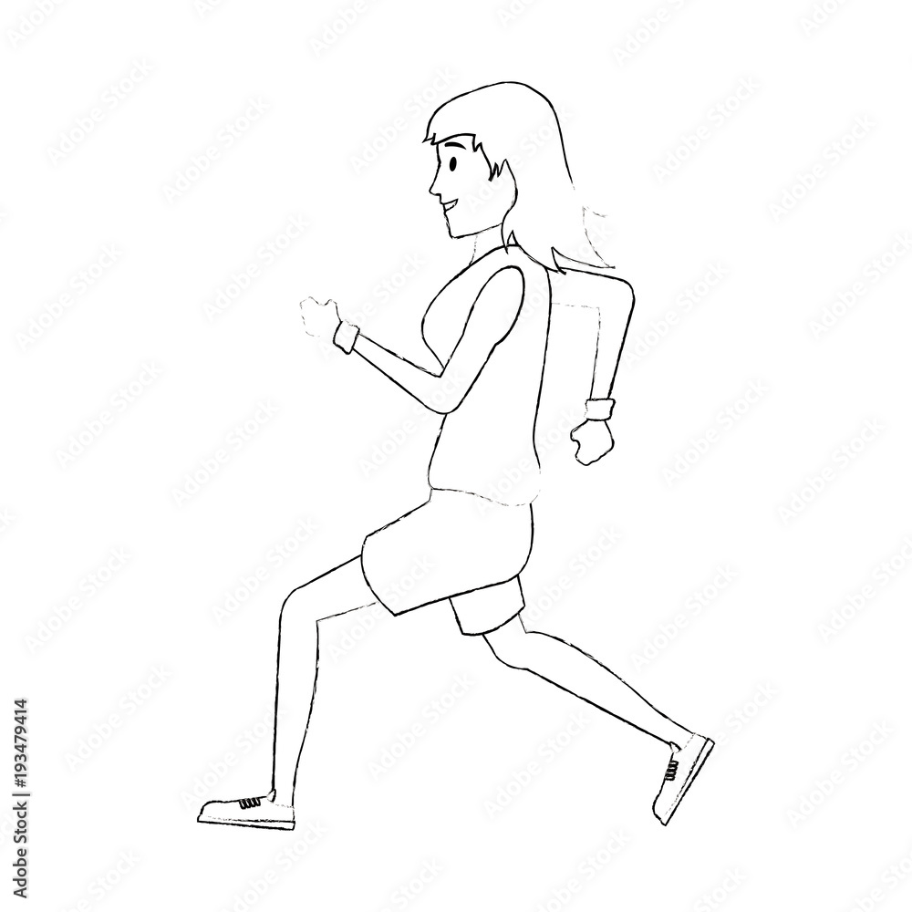Fitness woman running vector illustration graphic design Fitness woman running vector illustration graphic design