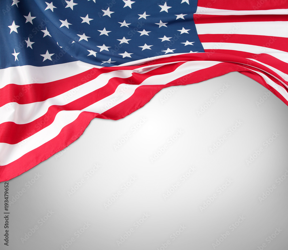 Fototapeta premium America flag on grey