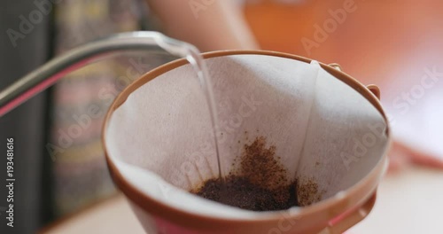 Making drip coffee at home photo