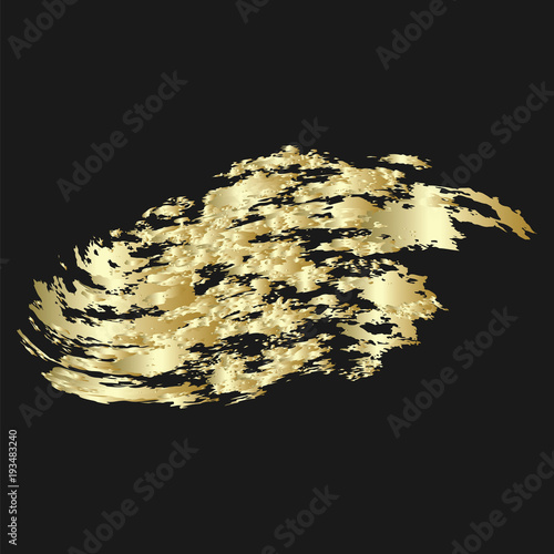 brush stroke - splash - isolated gilded on black background - art vector