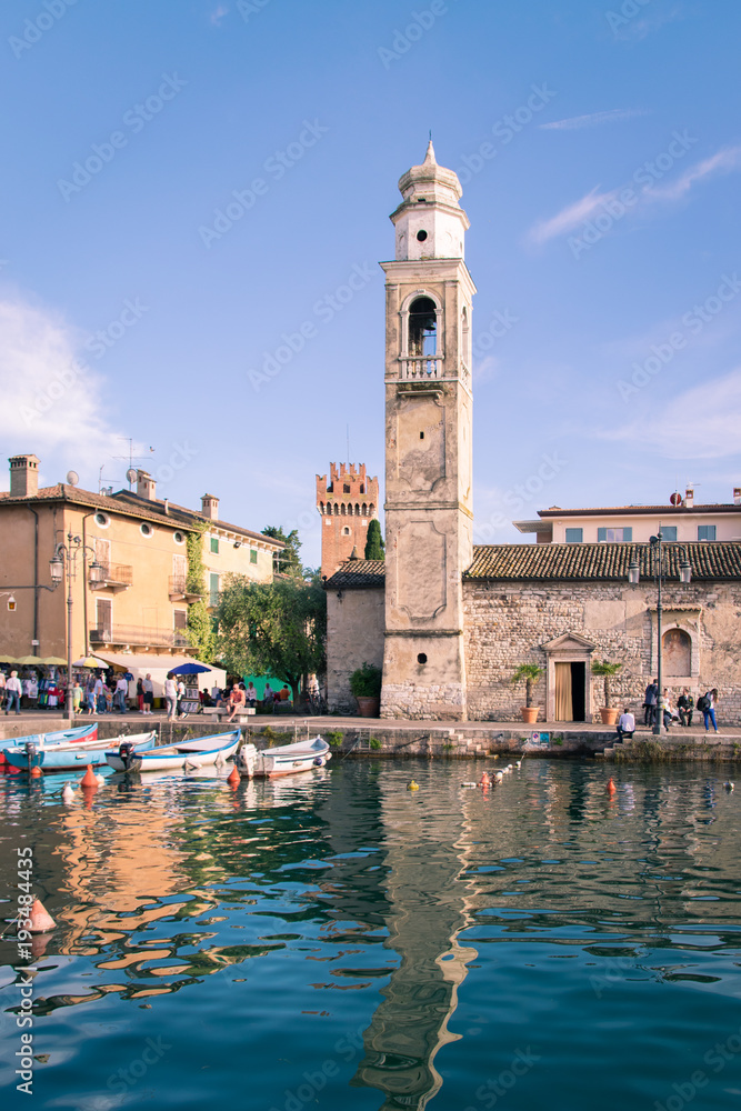 Small, romantic port in Lazise at Lake Garda in Italy