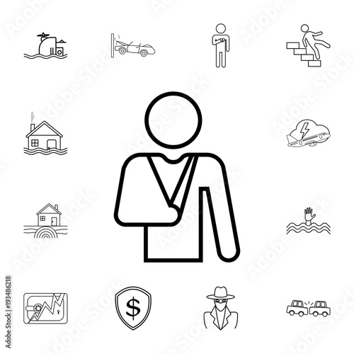 Broken arm line icon.Element of popular Insuarance icon. Premium quality graphic design. Signs, symbols collection icon for websites, web design,
