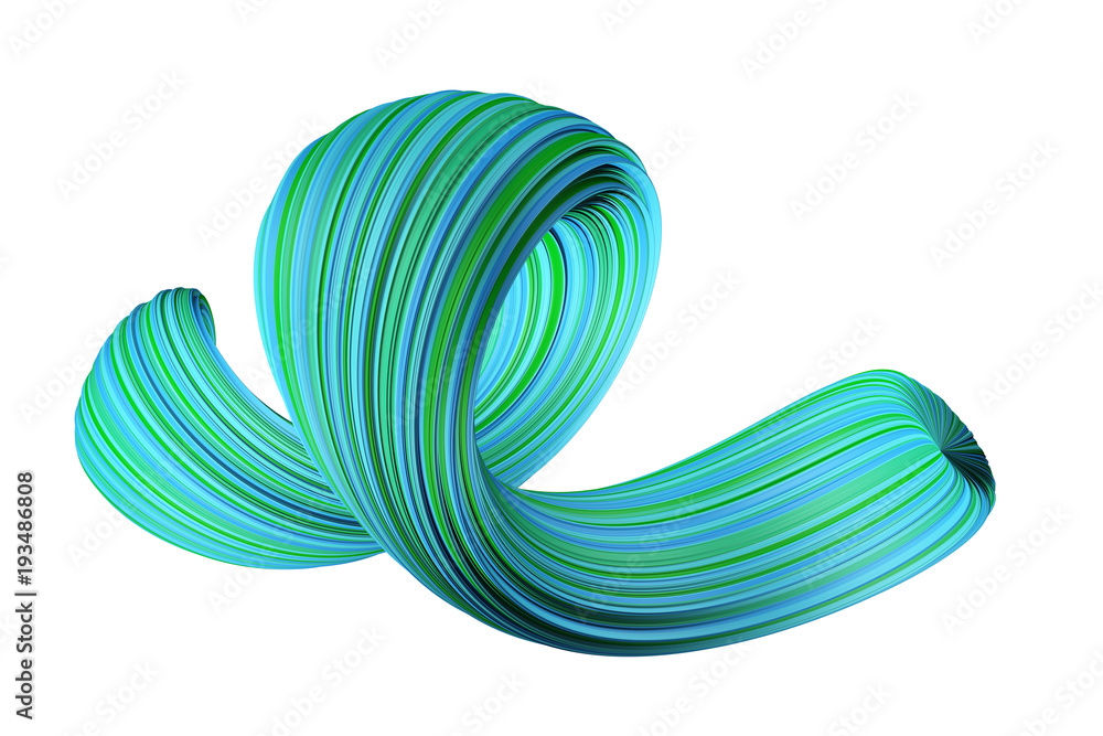 Abstract colorful 3D swirl - obrazy, fototapety, plakaty 