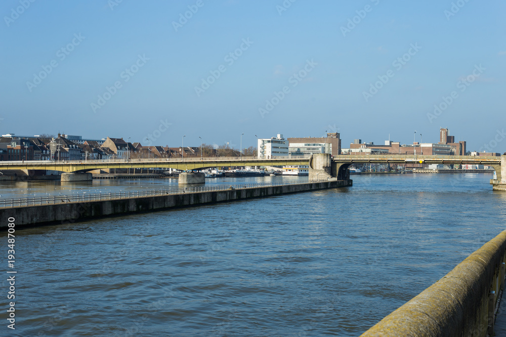 Pedestrian bridge over river Maas
